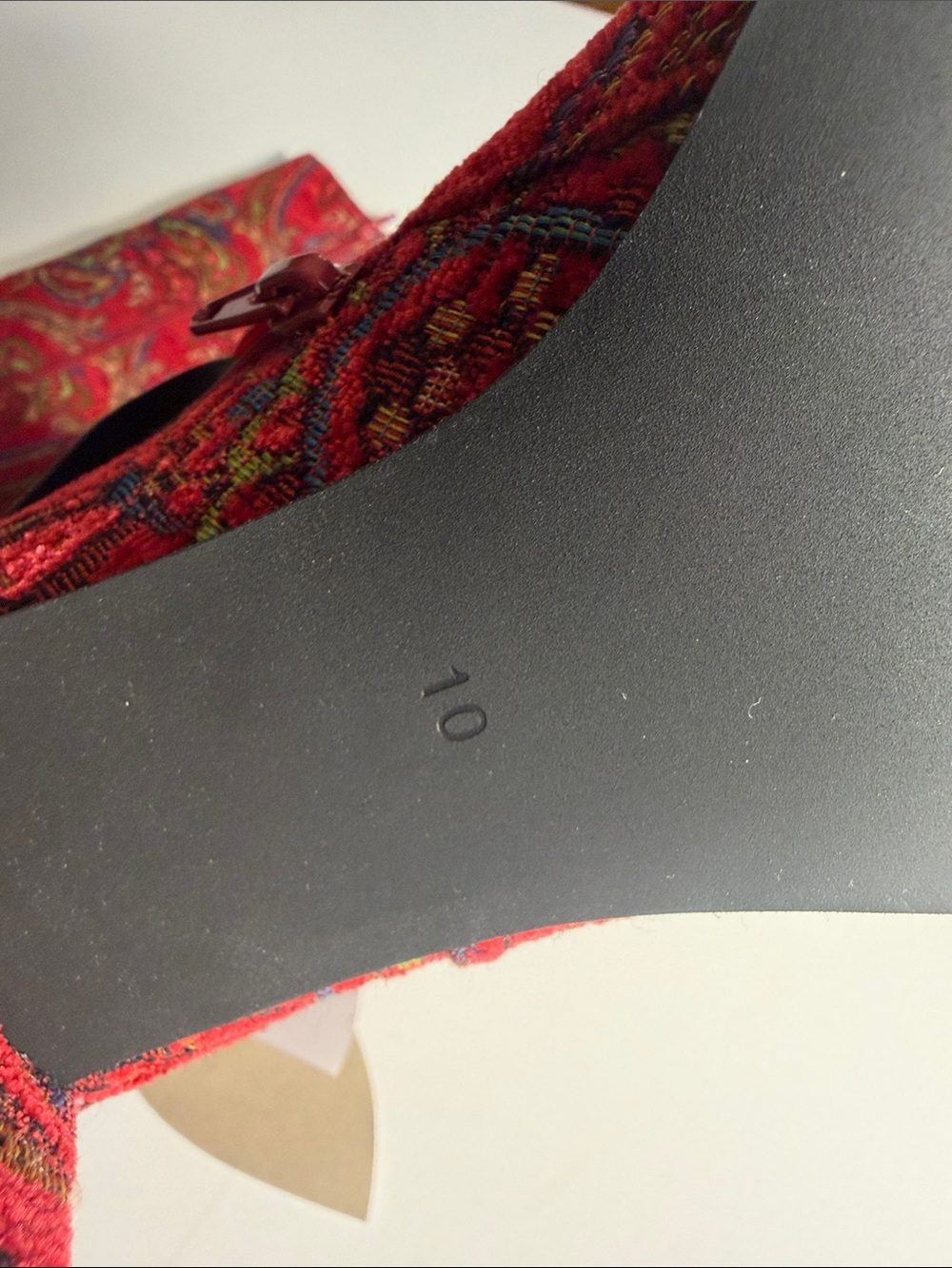 Jeffrey Campbell 10 Free People Red Floral Tapestry Brocade Knee High BootNWOB - Picture 7 of 7